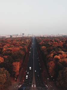 Skyline of Berlin and road photo