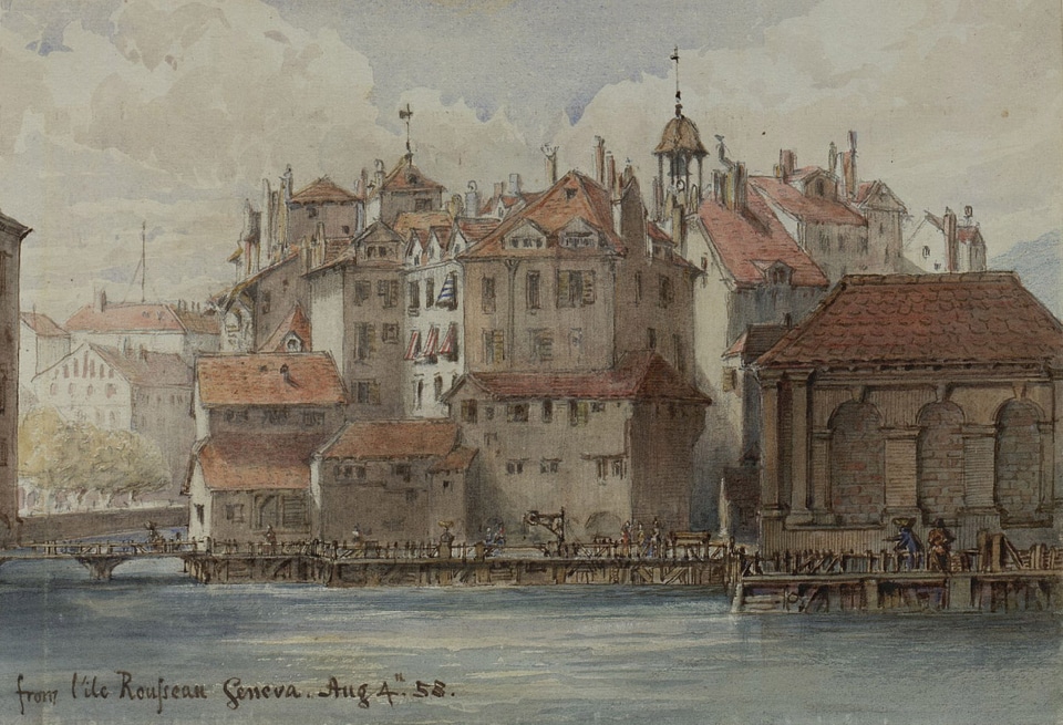 Geneva view in 1858