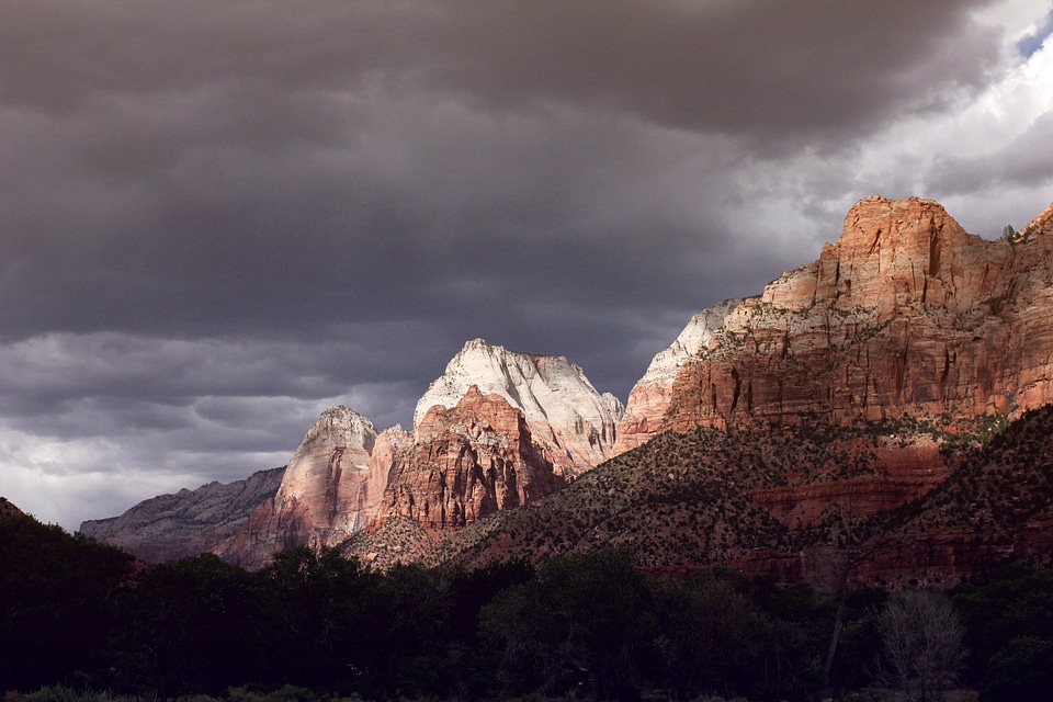 Dark Rain Clouds over Zion National Park, Utah photo