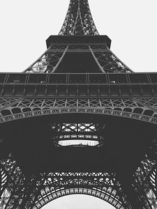 Close up of the Eiffel Tower in Paris, France photo