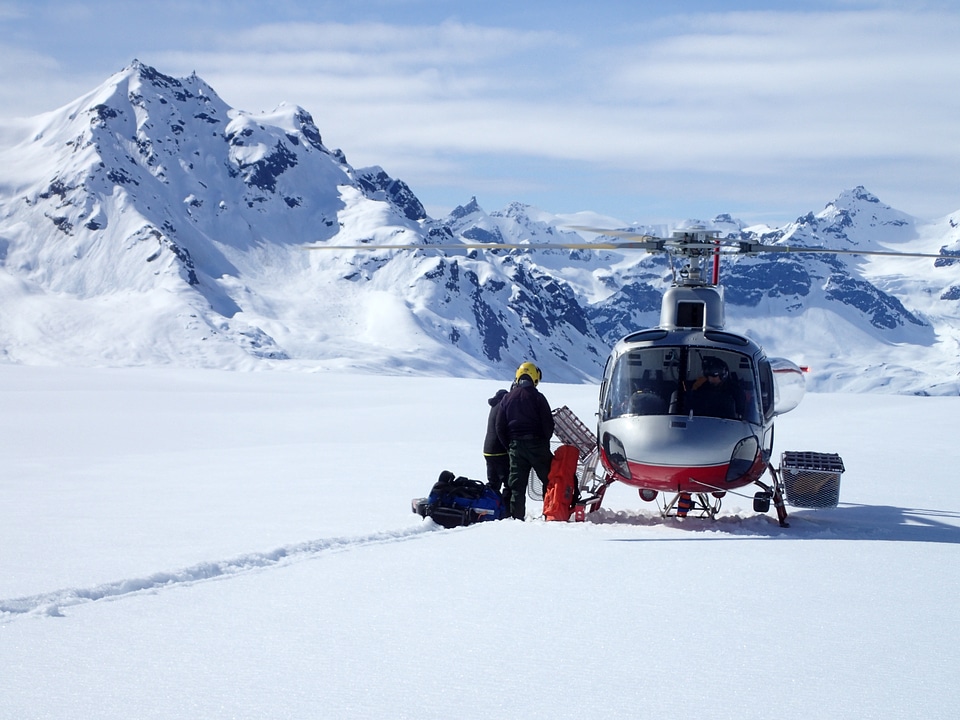 Helicoptering in to the Ski Site