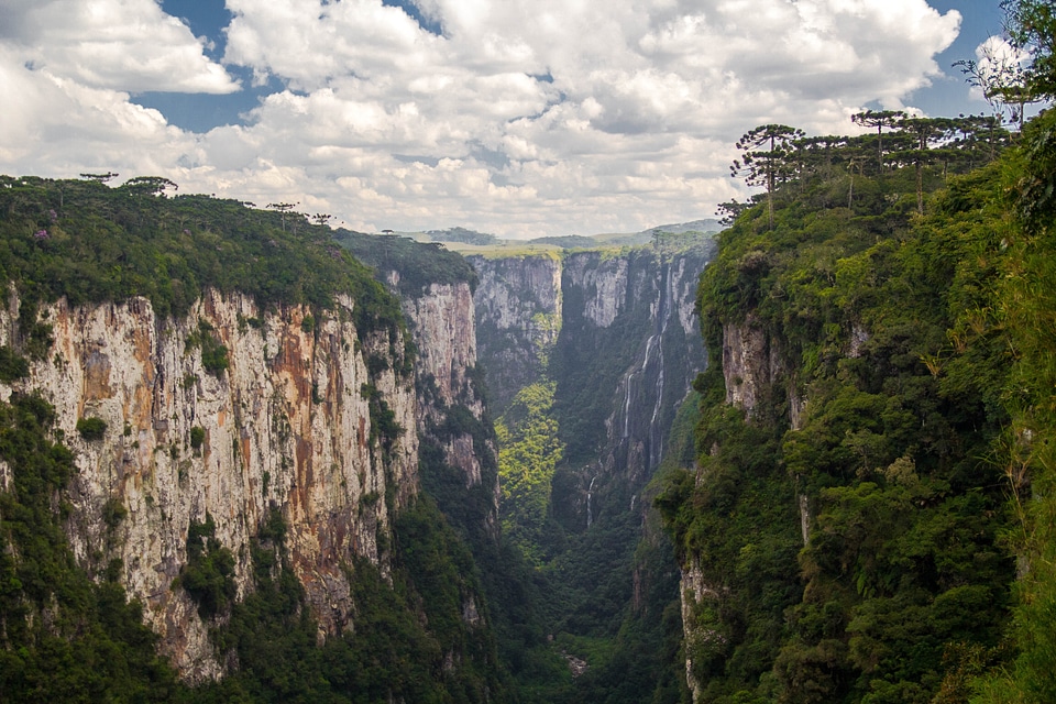 Canyon landscape in Brazil with clouds