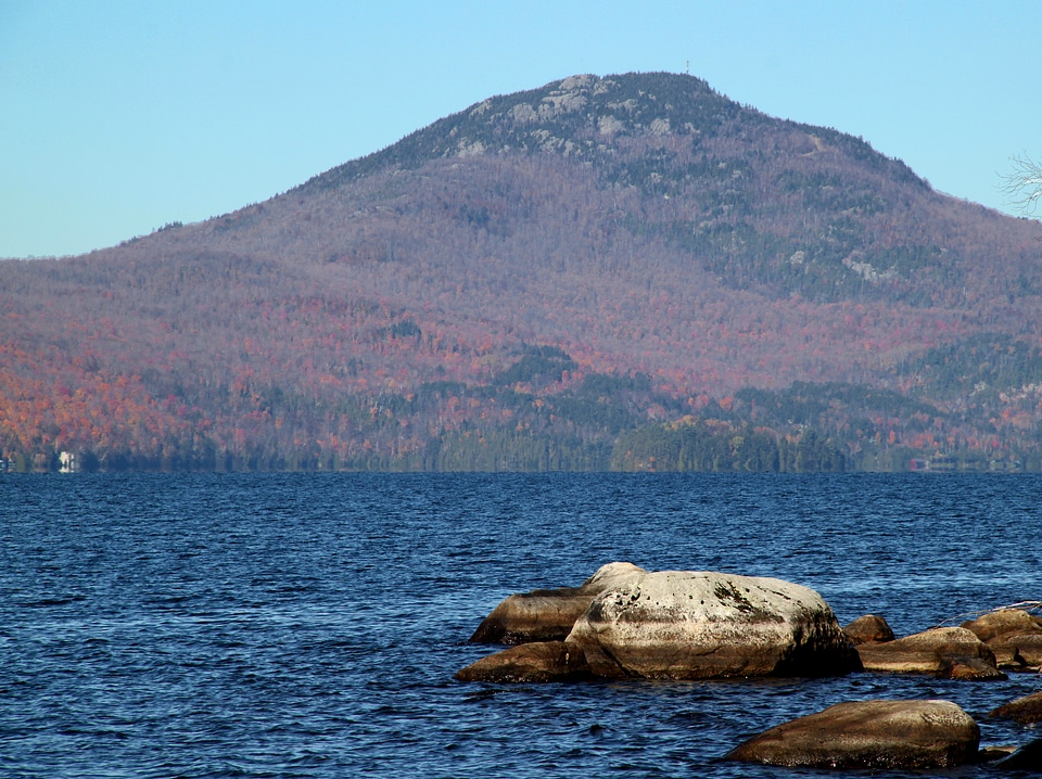 View of Eagle point landscape with lake