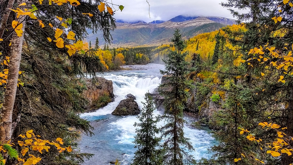 Tanalian Falls Landscape at Lake Clark National Park, Alaska