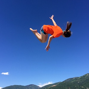 Girl doing Flip in the air