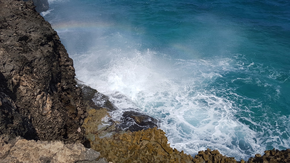Seaside waves in Santo Domingo, Dominican Republic