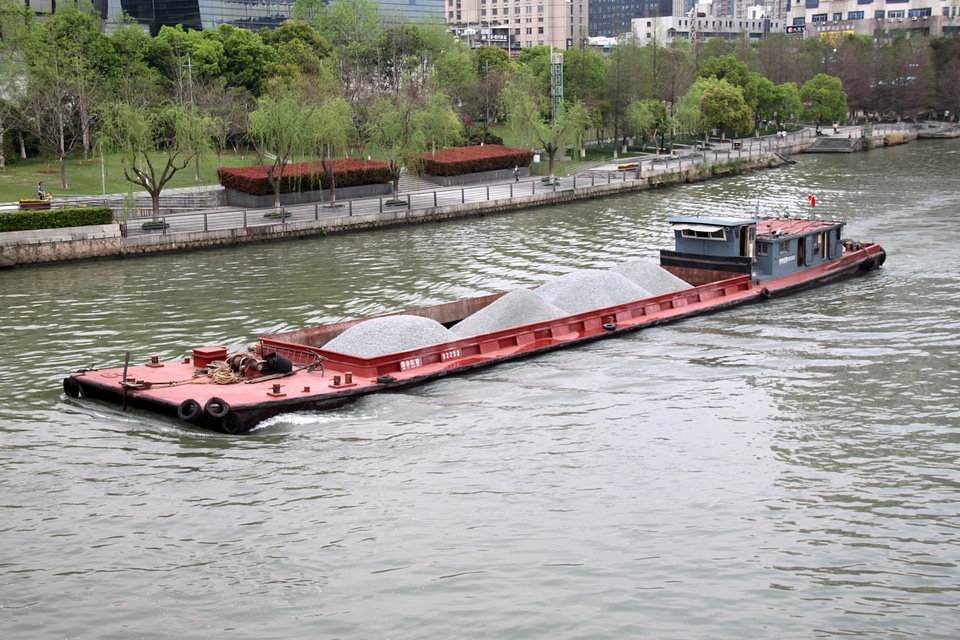 Barge on the River in Hangzhou