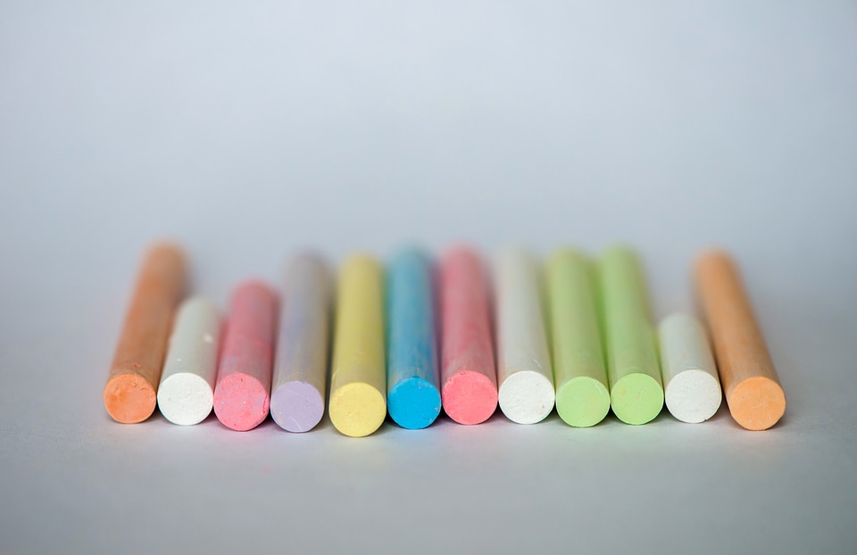 Colorful pieces of Chalk photo