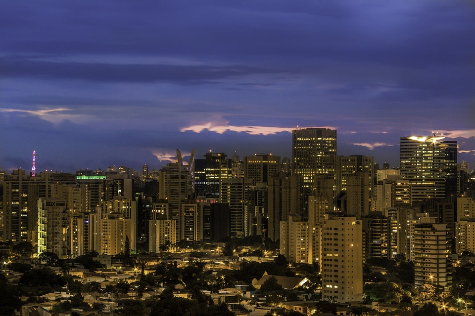 Commercial buildings in Brooklin Novo, Sao Paulo, Brazil