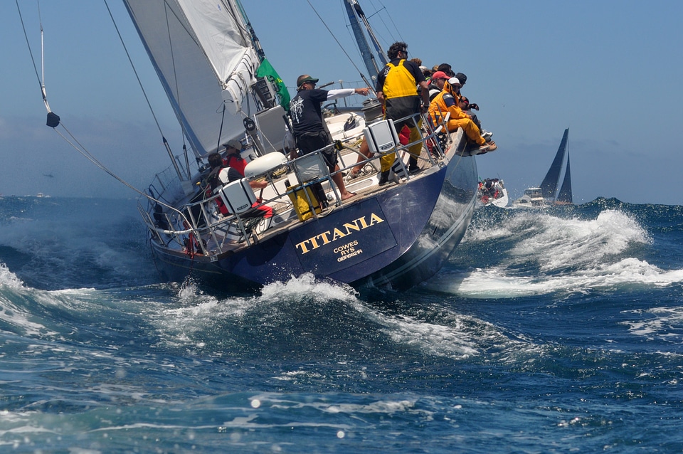Boat sailing on the Seas in New South Wales, Australia