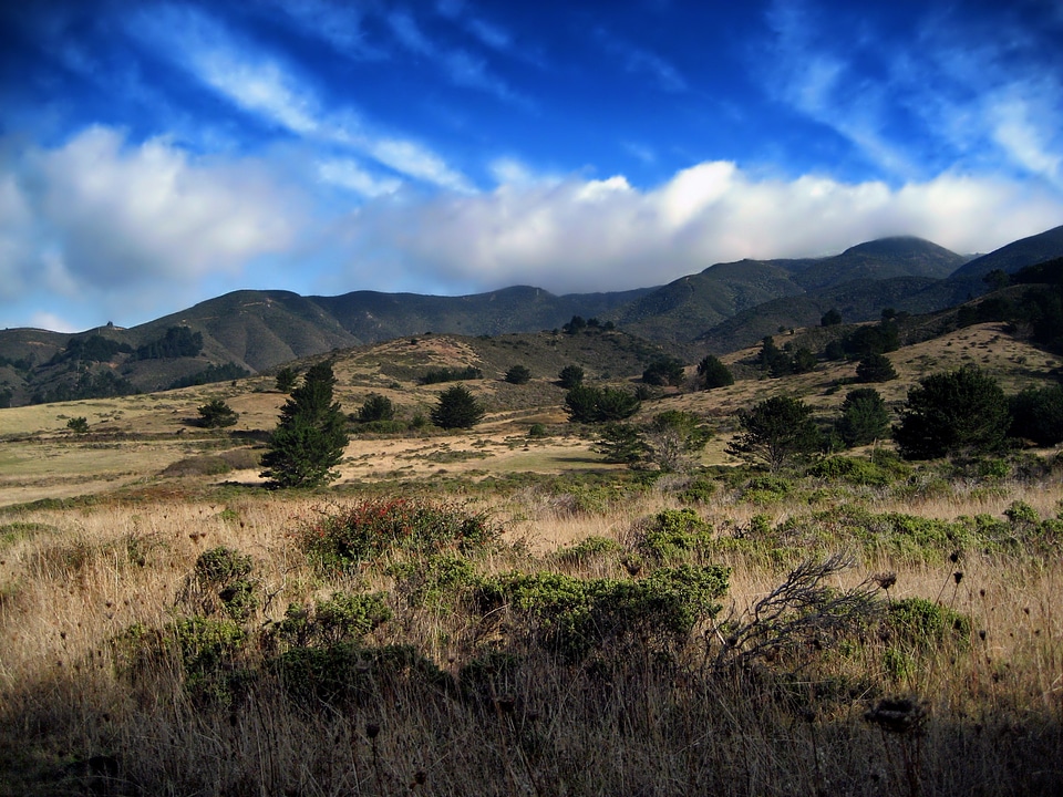 Mountains scenic sky