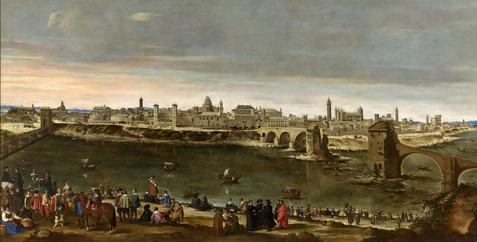 View of Zaragoza painting in Spain
