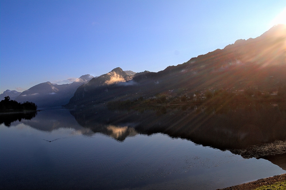 Lake and Mountains landscapes with reflection