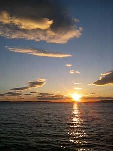 Sunset over the water in Croatia photo