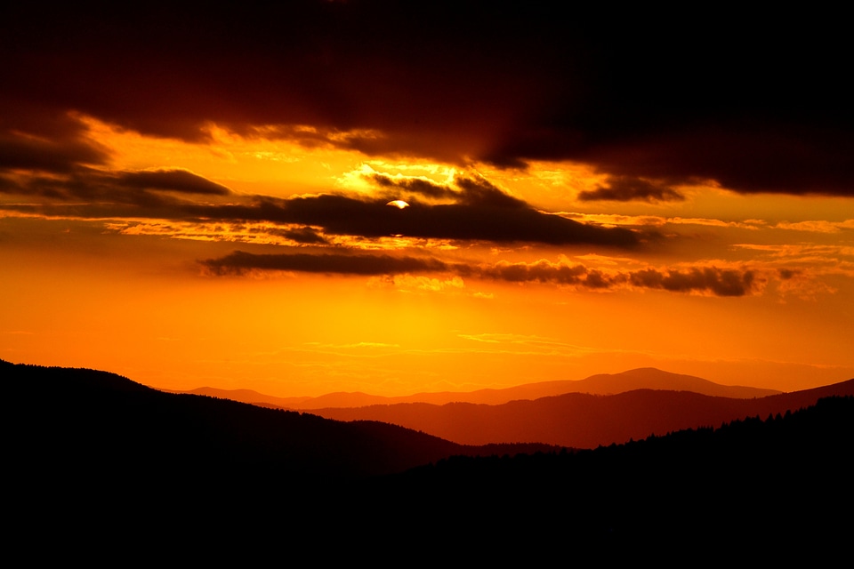Sunset over the Mountains photo