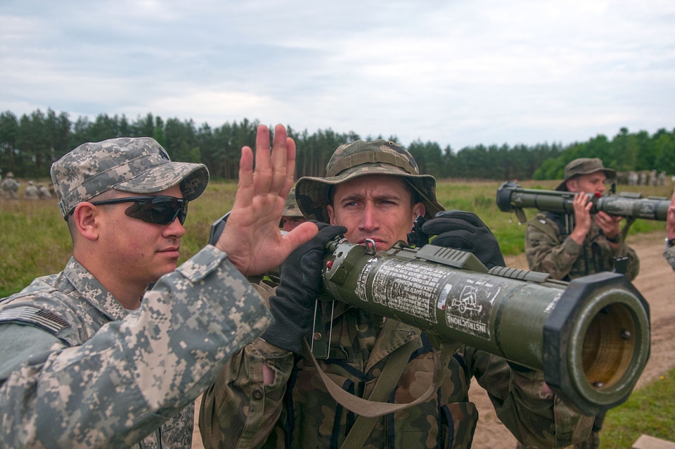Paratroopers practicing with the Bazooka