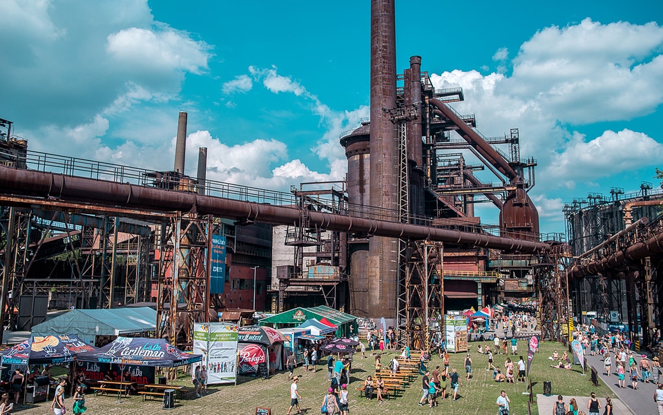 Ostrava Refinery with sky in Czech Republic