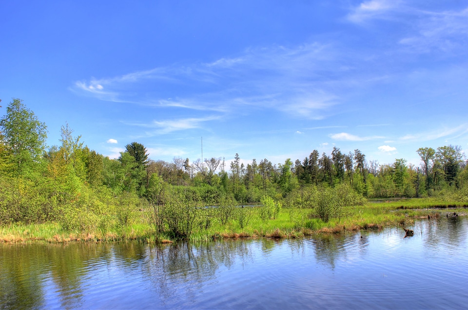 Looking across the Peshtigo River, Wisconsin