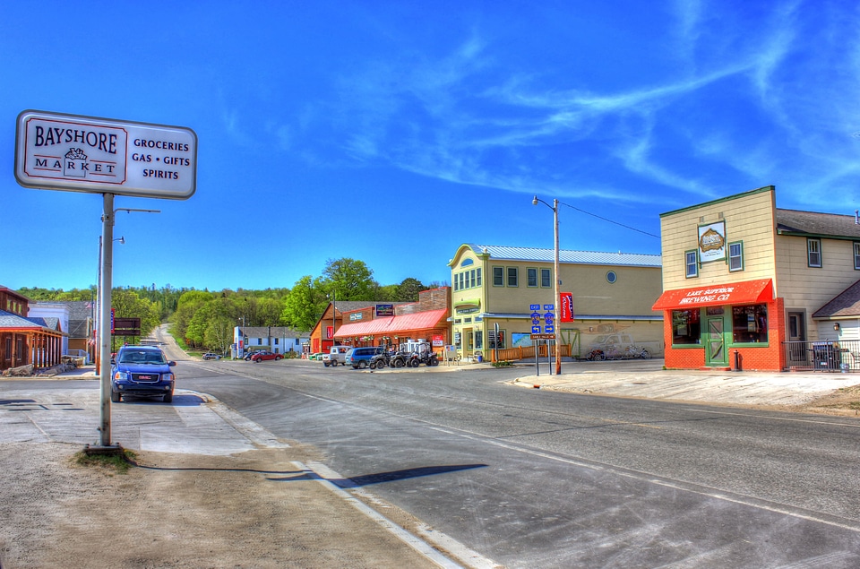 Downtown Grand Marais in the Upper Peninsula, Michigan