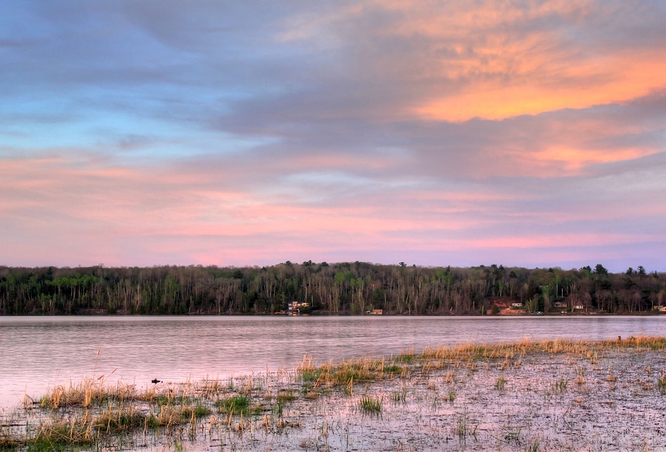 Red Dusk Over the River in the Upper Peninsula, Michigan