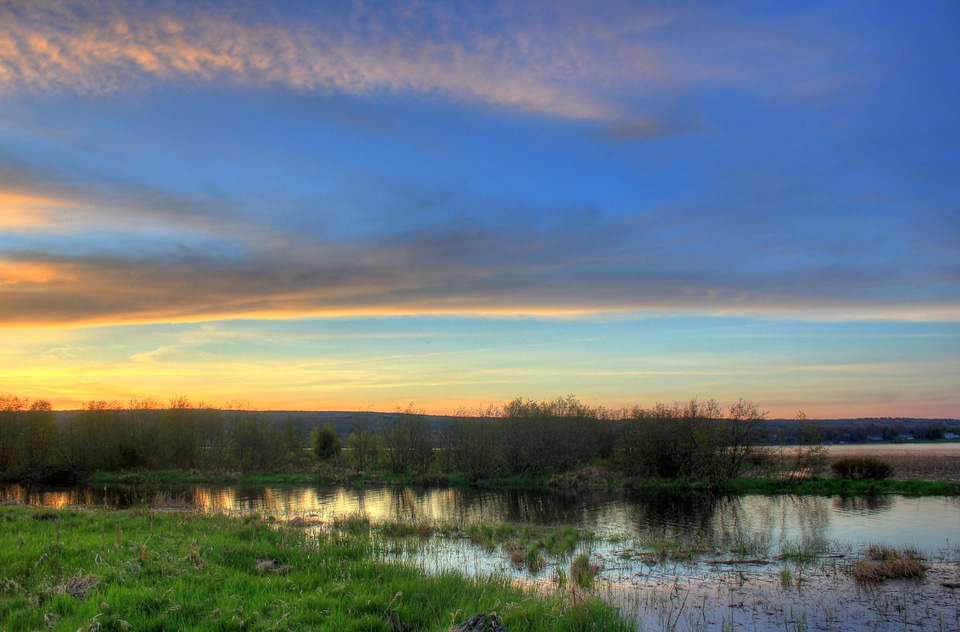 Dusk Skies over Marshy Landscape in the Upper Peninsula, Michigan
