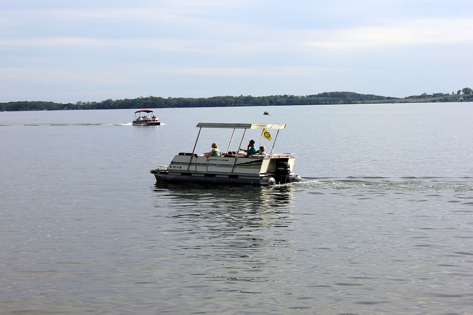 Boat on Rock Lake in Southern Wisconsin