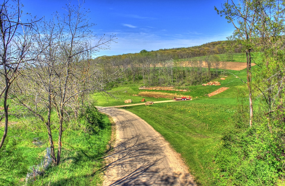 Forest Trail and Pond on the Military Ridge State Trail, Wisconsin