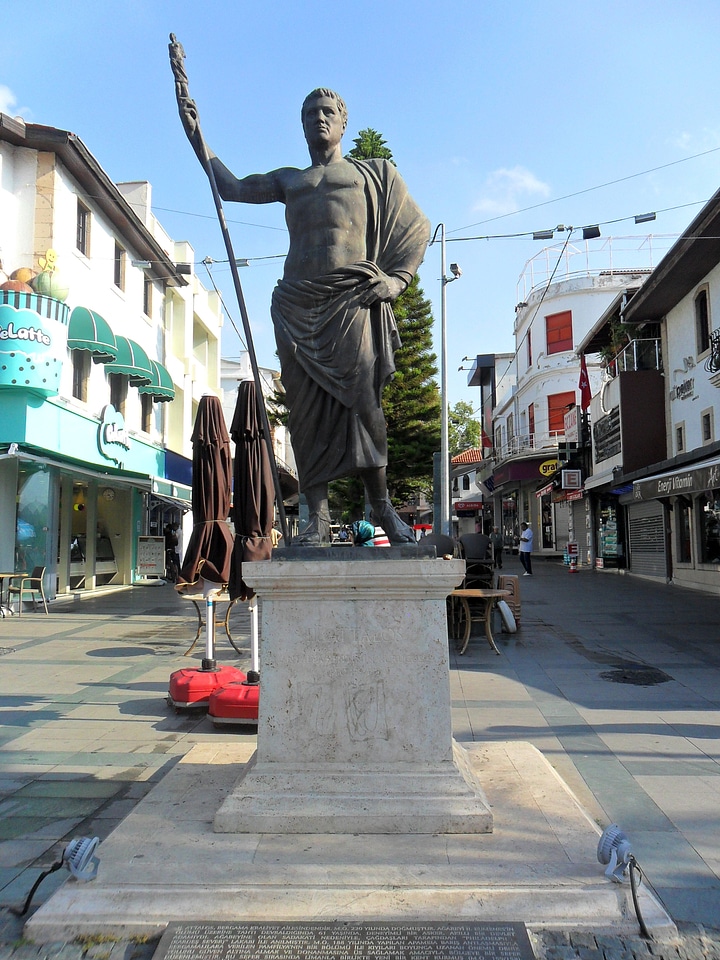 Statue of Attalus II in the city in Antalya, Turkey