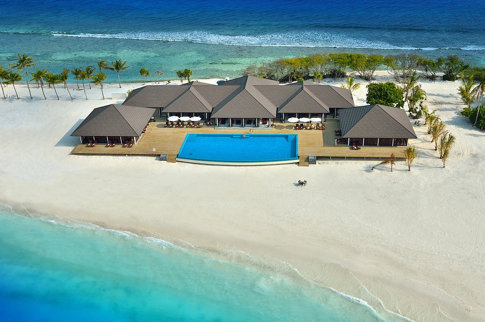 Tropical Resort landscape from birds-eye view