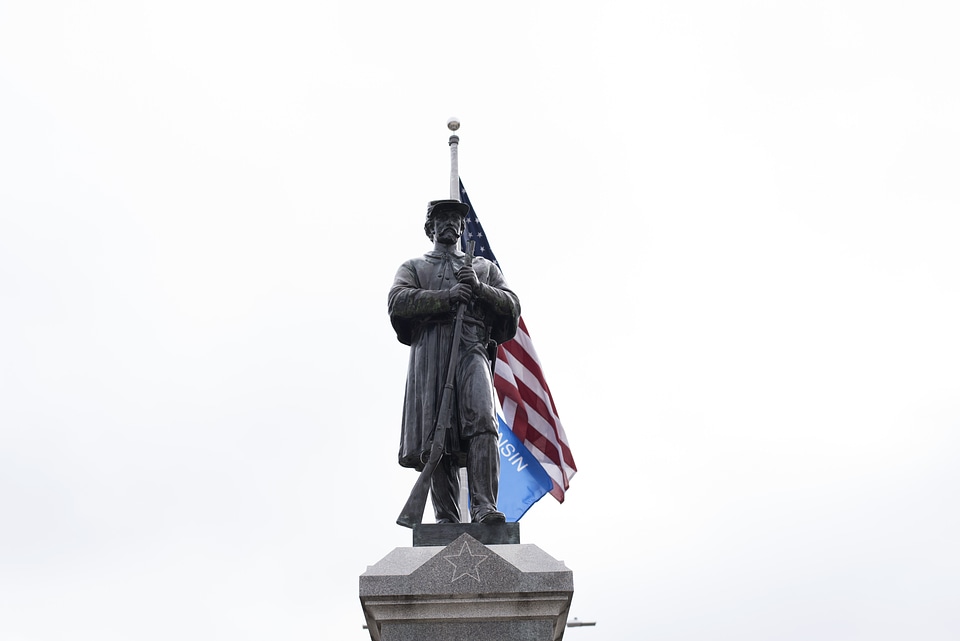Statue in downtown Columbus, Wisconsin