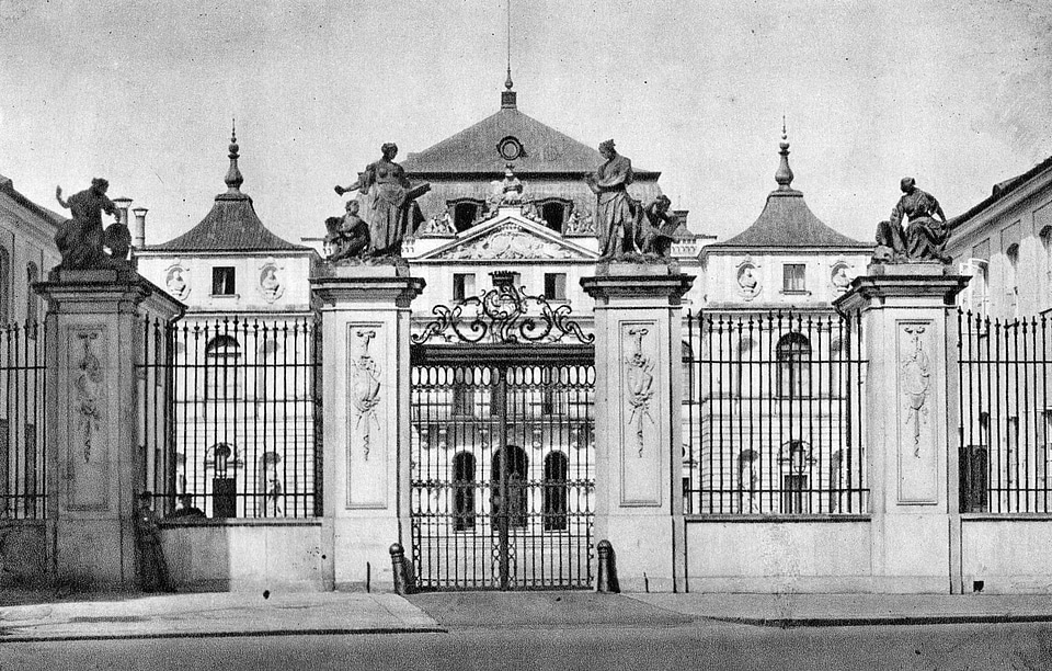 Brühl Palace before destruction in 1944 in Warsaw, Poland