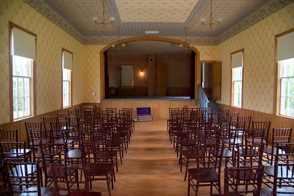 Seating at the performance hall