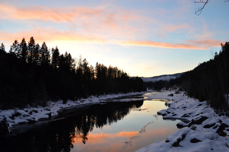 Middle Fork of the Flathead River in winter