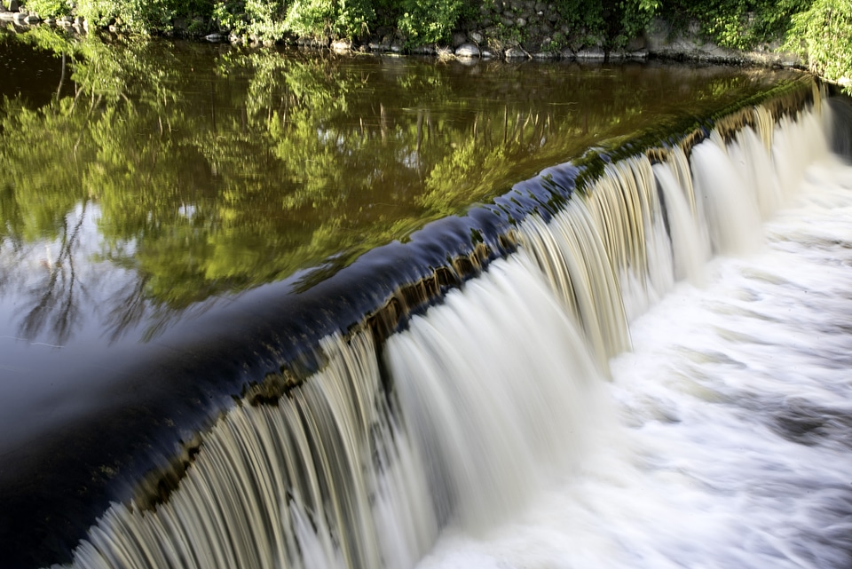 View across the waterfall at Cedarburg