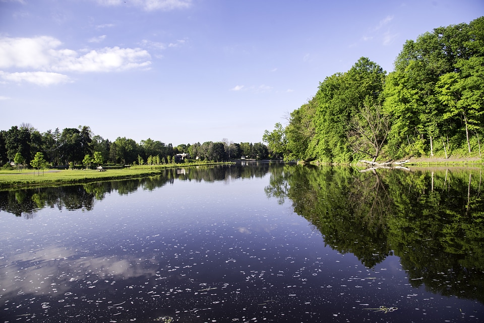 Landscape across the lake at Cedar Creek Park