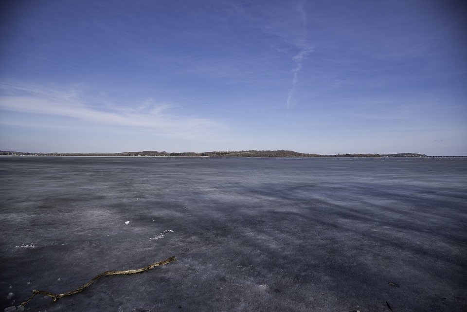 Across the Semi-Frozen lake