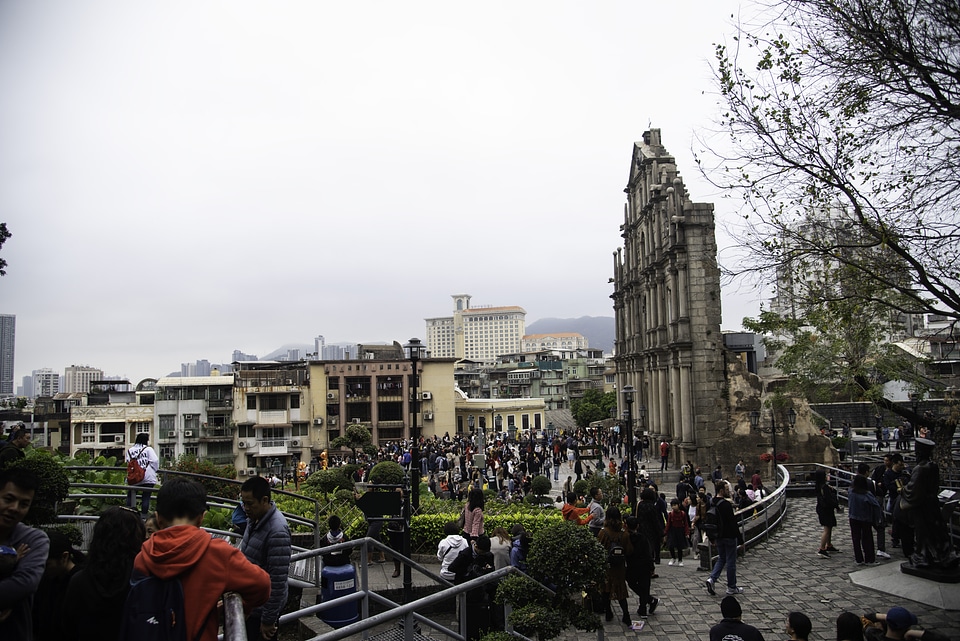 Looking at Macau from the top of the steps