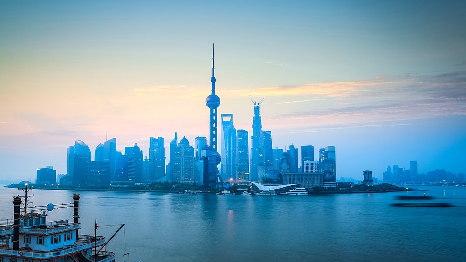 Skyline of Shanghai at dawn