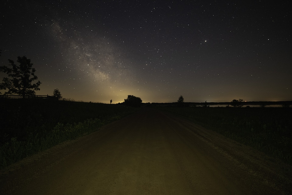 Milky Way over the farmhouse along the trail