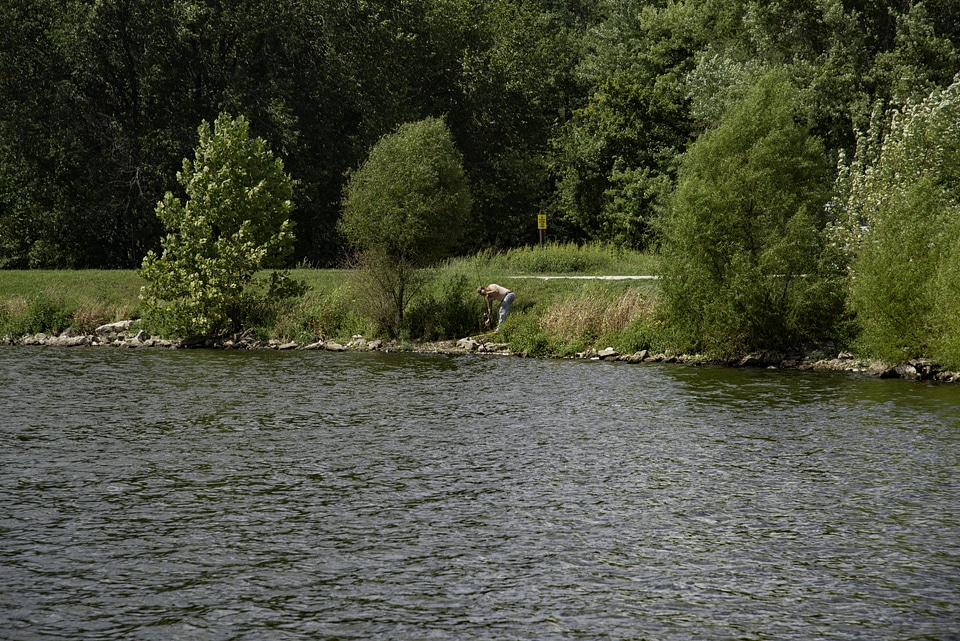 Fisherman around the lake