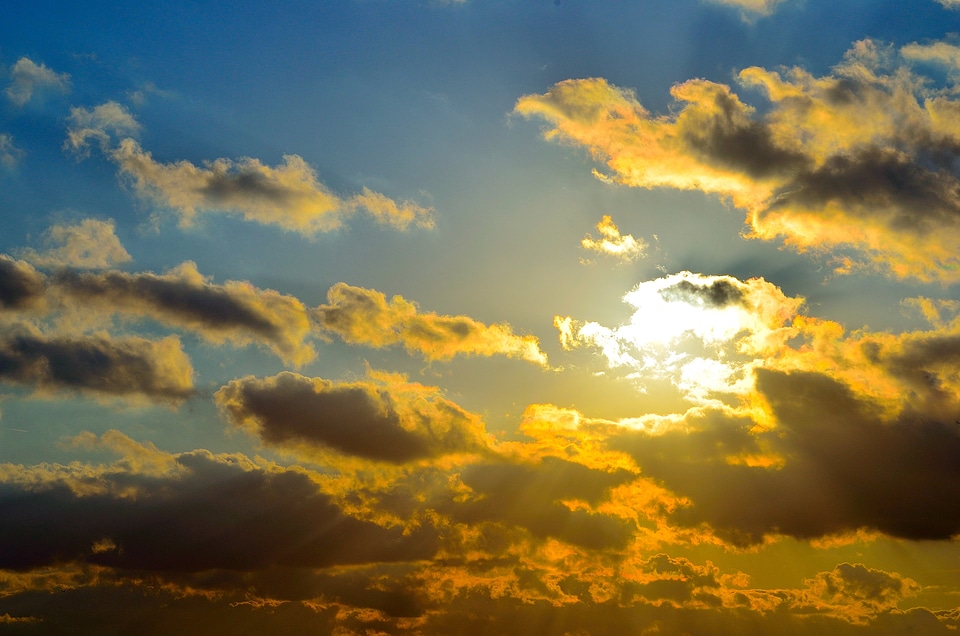 Evening sky blue
