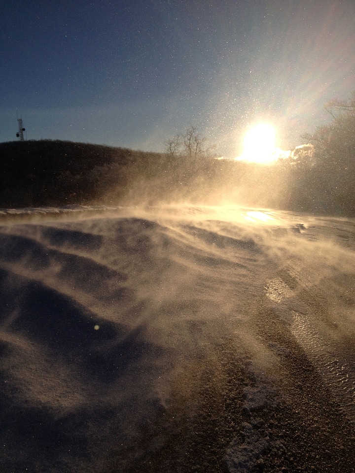 Wind on the snow at Shenandoah National Park