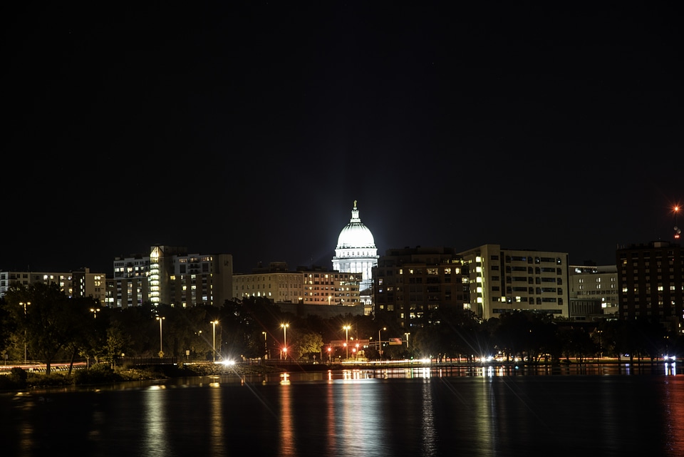 Madison Skyline at Night city