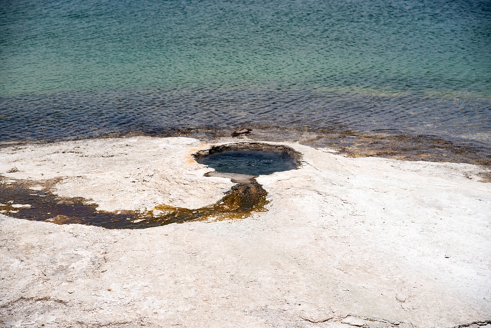 Geyser hole in Yellowstone Lake