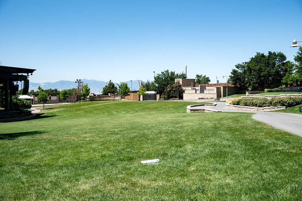 Green lawn and Sky in Botanical Gardens