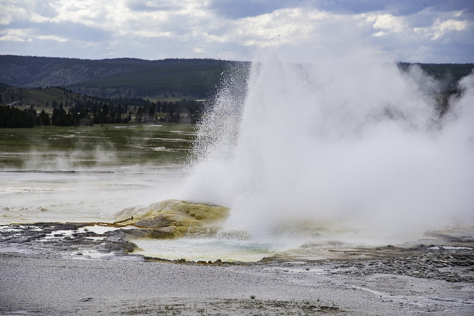 Closer eruptions of water from a spring