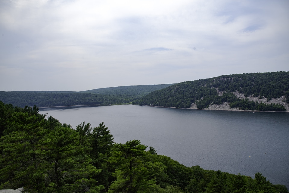 Scenic cloudy overlook at Devil's Lake