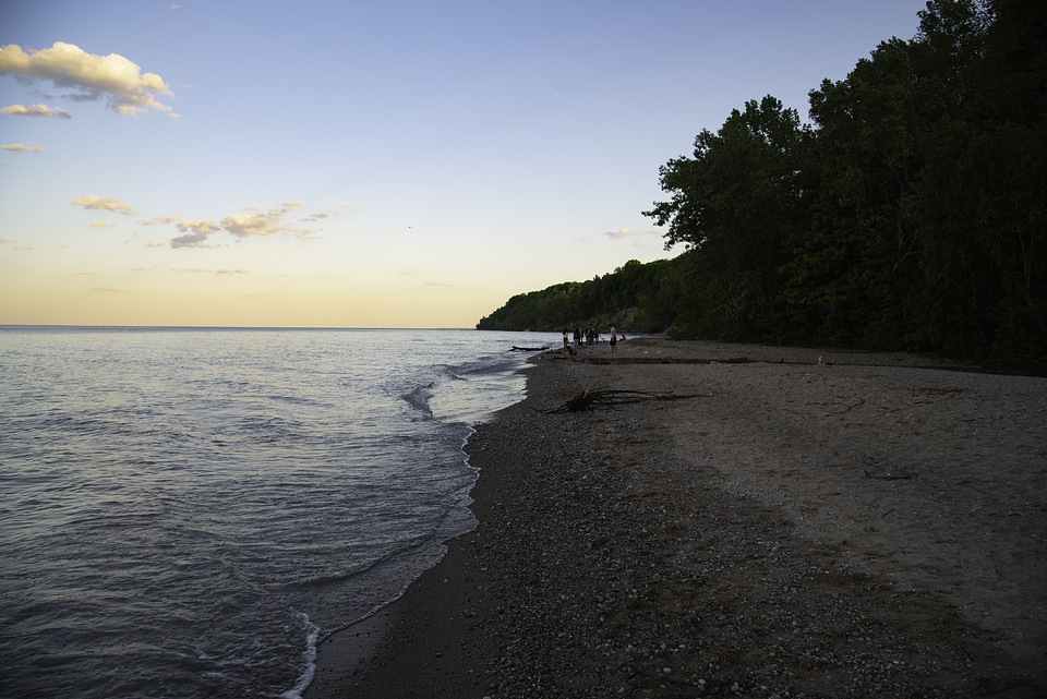 Landscape of the Lakeshore at Dusk