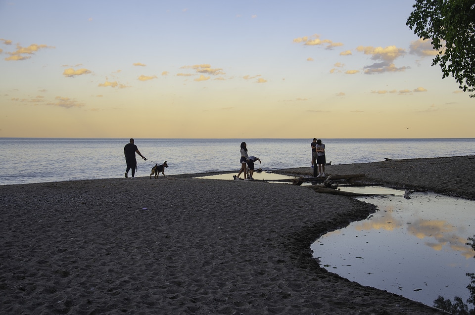 People on the Lake Michigan Beach