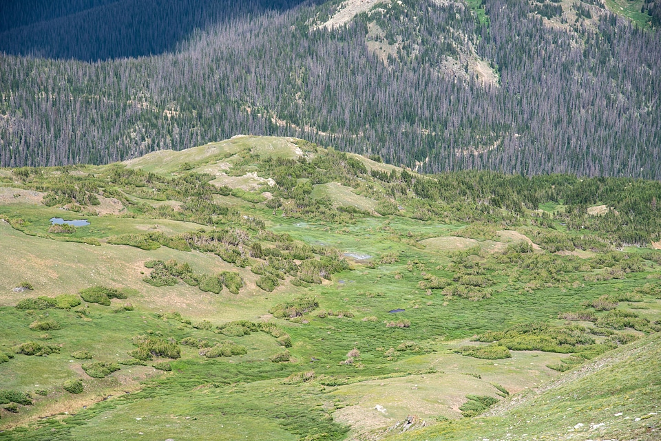 Closer look at mountain valley
